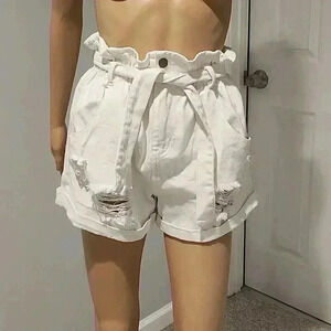 Hyfve paperbag jean shorts